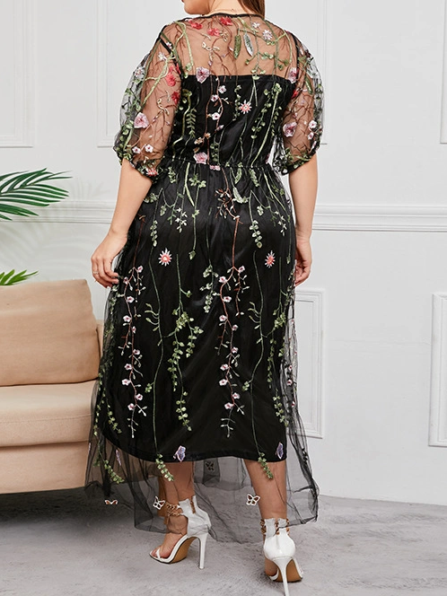 Mother of the Bride Tulle Dresses with A-Line and Princess Embroidery