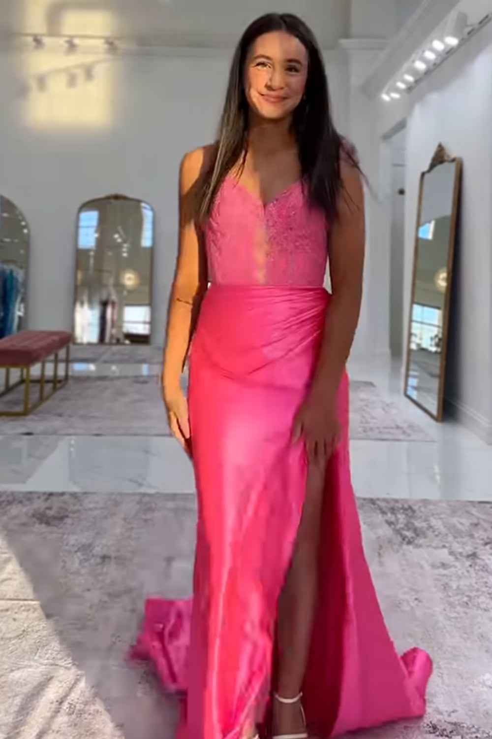 Navy Mermaid Sweetheart Long Corset Prom Dress with Slit