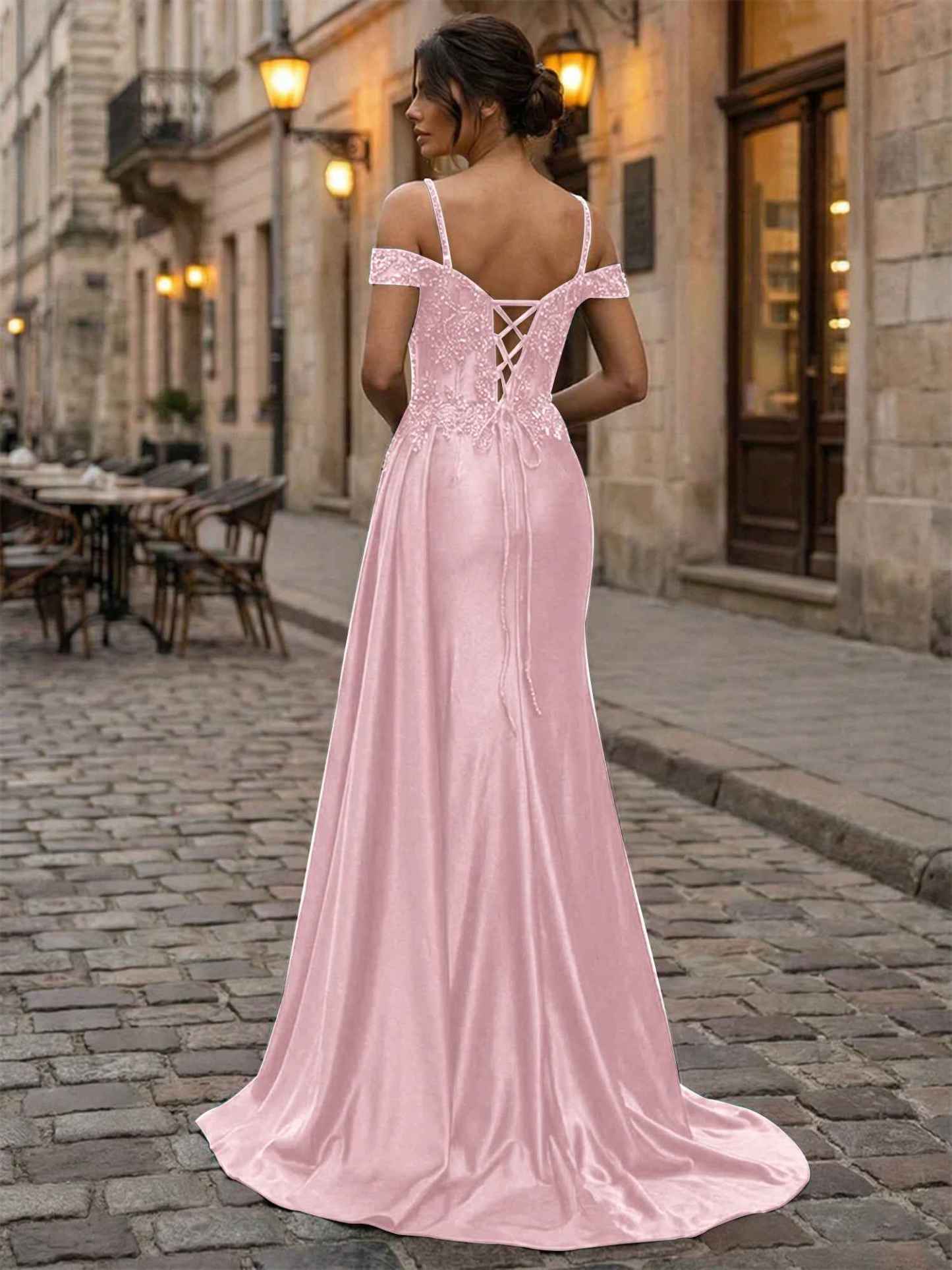 Emerald Green Beaded Corset Satin Long Prom Dress