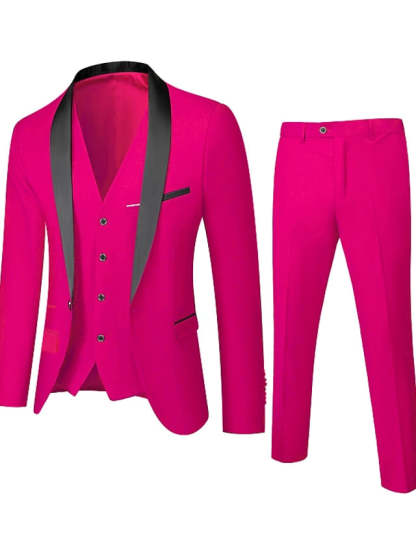 Single-Button One-Breasted Three-Piece Wedding Suit For Men Standard Fit