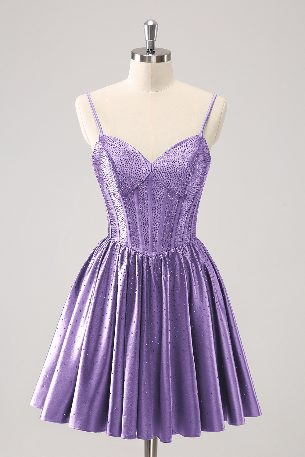 Sparkly Blue Beaded Corset A Line Short Homecoming Dress