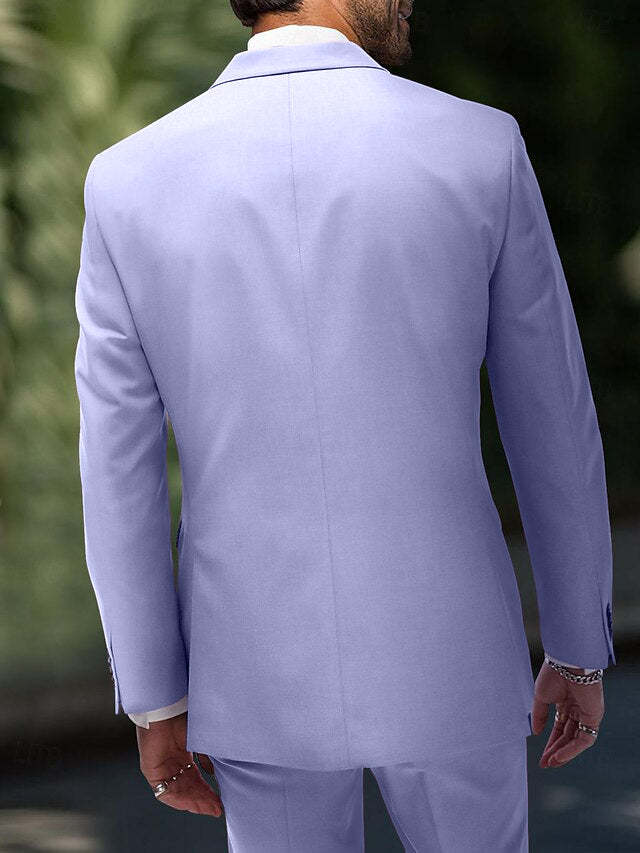 Double-Breasted Six-Button Wedding Suit For Men Standard Fit 2-Piece Set