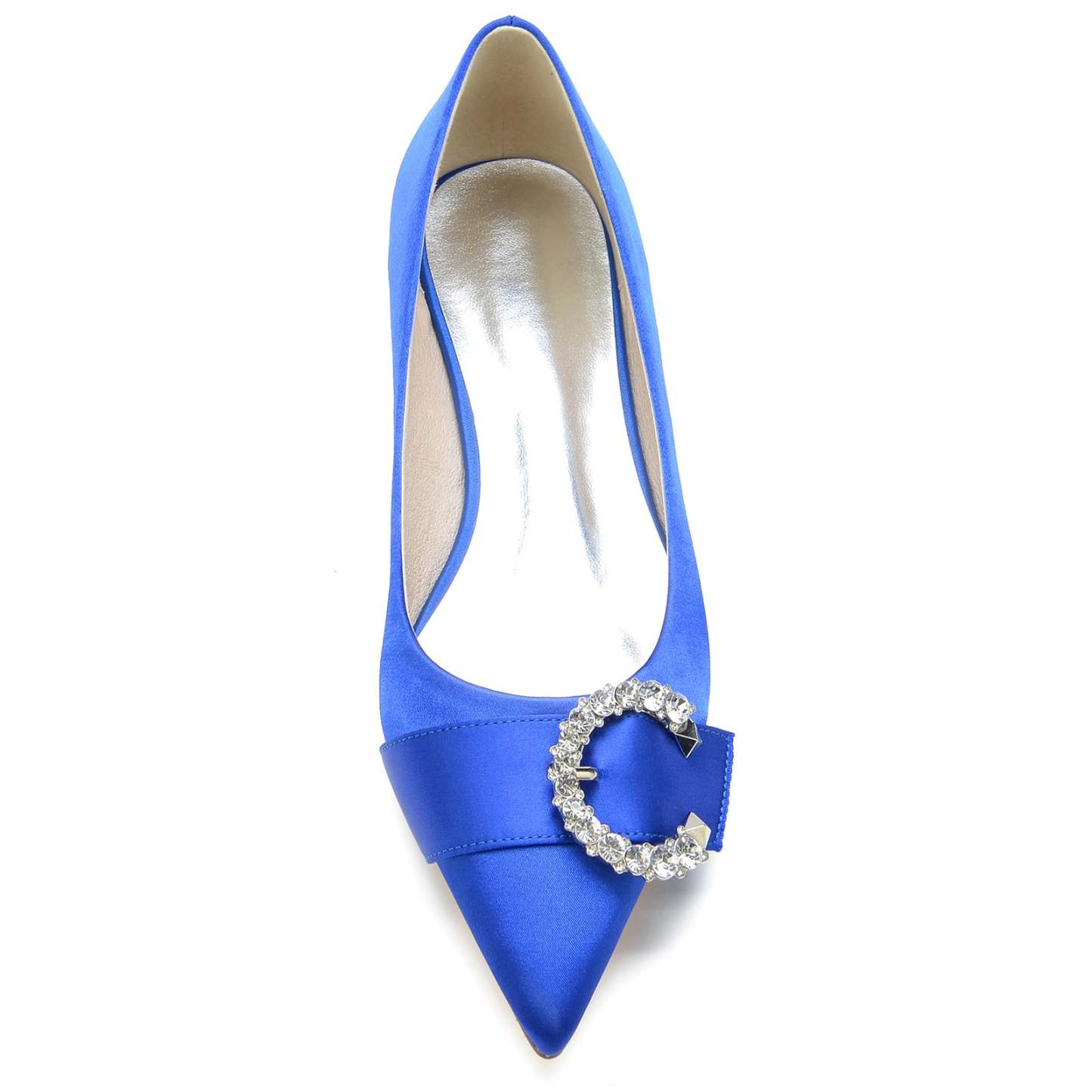 Bridal Shoes for Women with Silk Satin and Crystal Accents Low Heel Pointed Toe