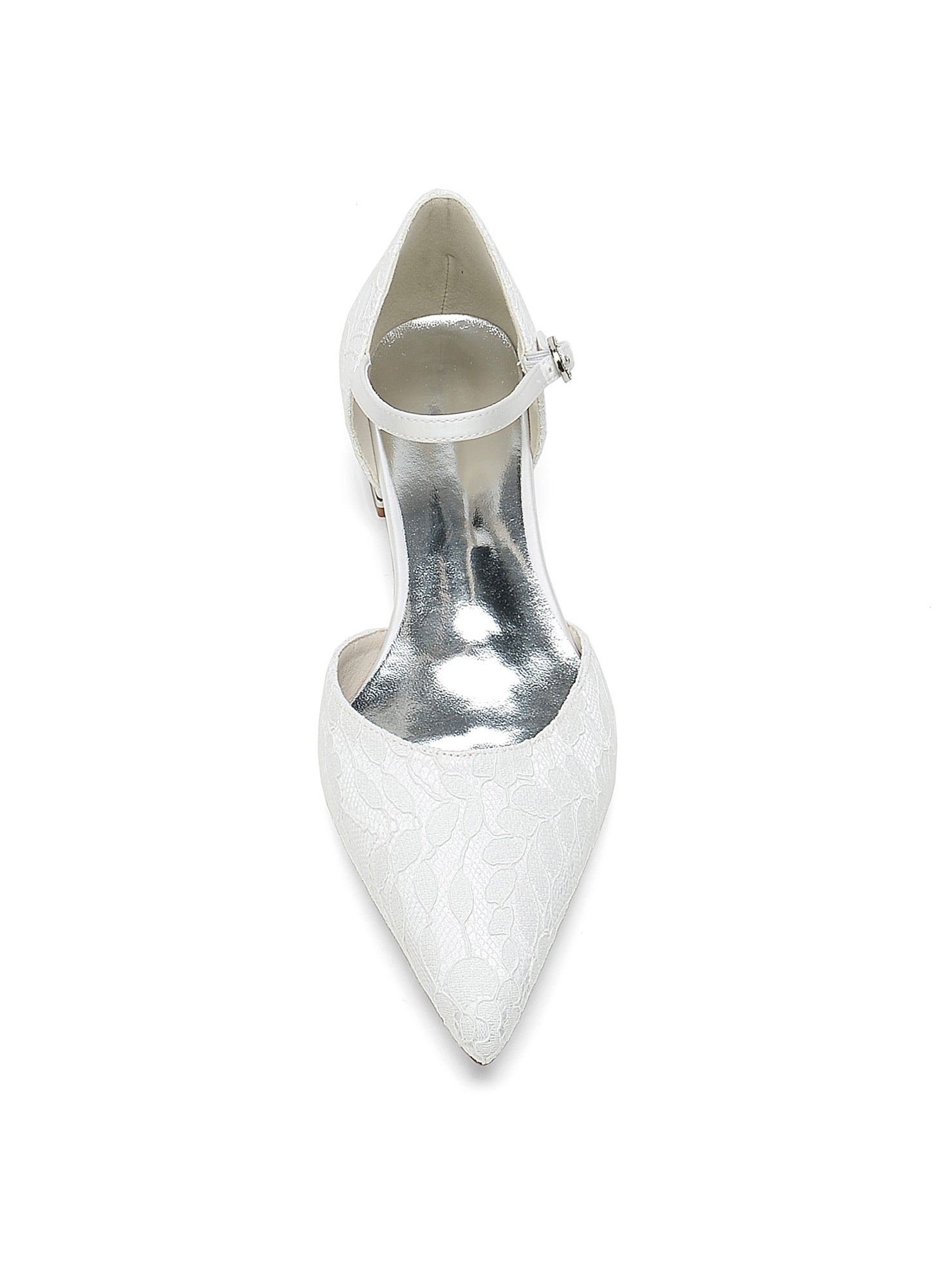 Bridesmaid Shoes for Women with Lace and Low Heel in Pointed Toe