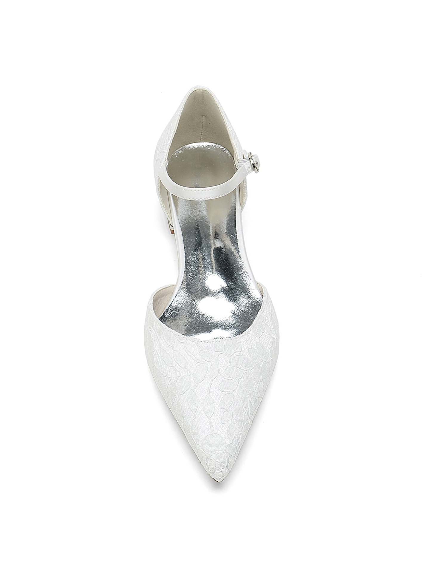 Bridesmaid Shoes for Women with Lace and Low Heel in Pointed Toe