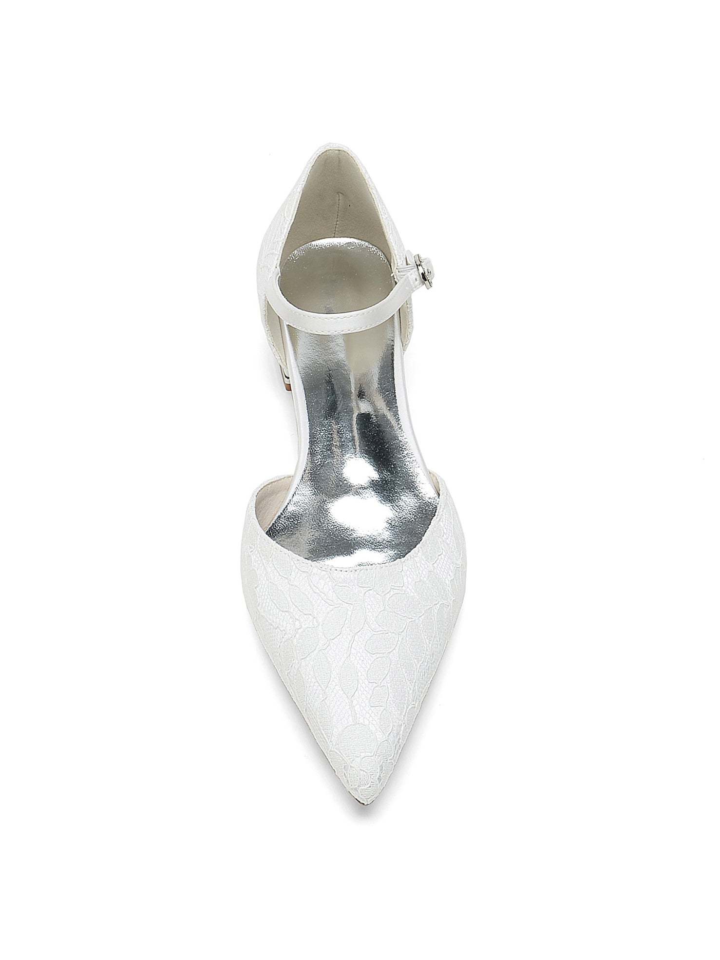 Bridesmaid Shoes for Women with Lace and Low Heel in Pointed Toe