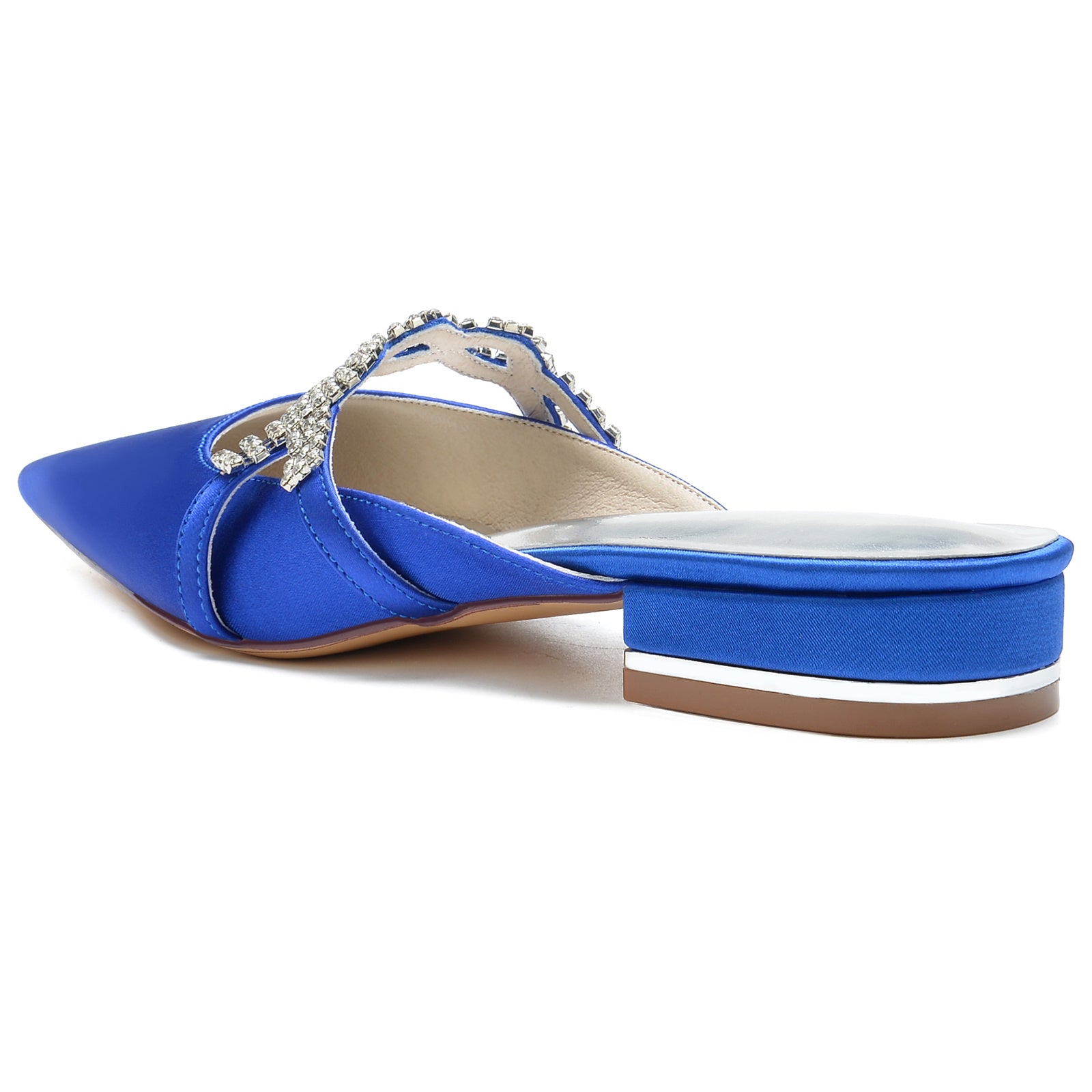 Bridal Shoes for Women with Twisted Sparkling Crystal and Low Pointed Toe