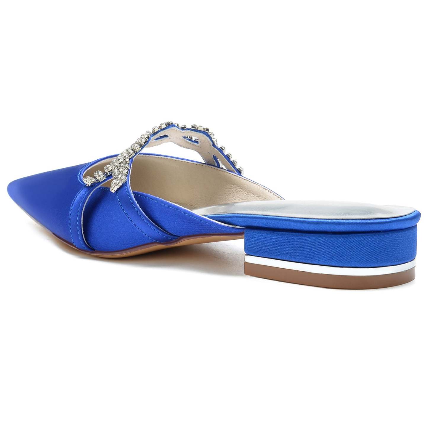 Bridal Shoes for Women with Twisted Sparkling Crystal and Low Pointed Toe