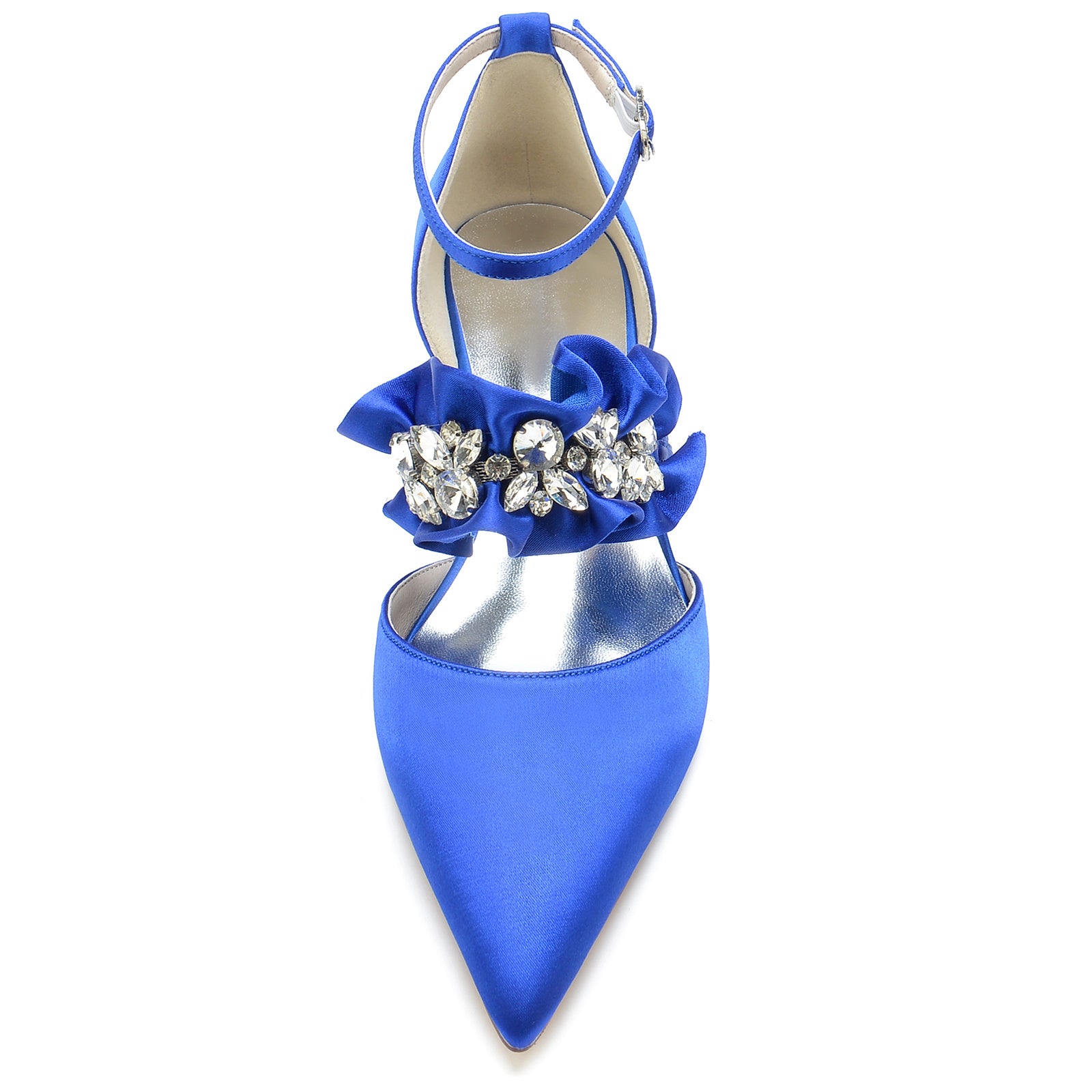 Bridal Shoes for Women with Rhinestone Buckle and Pointed Toe