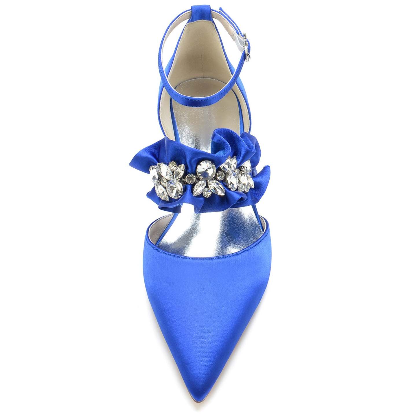 Bridal Shoes for Women with Rhinestone Buckle and Pointed Toe