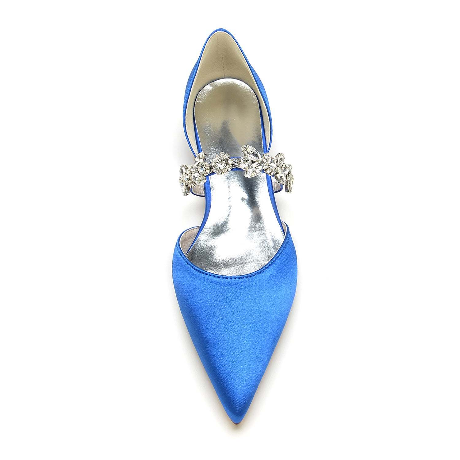 Bridal Shoes for Women with Rhinestone Straps and Pointed Toe in Low Heel