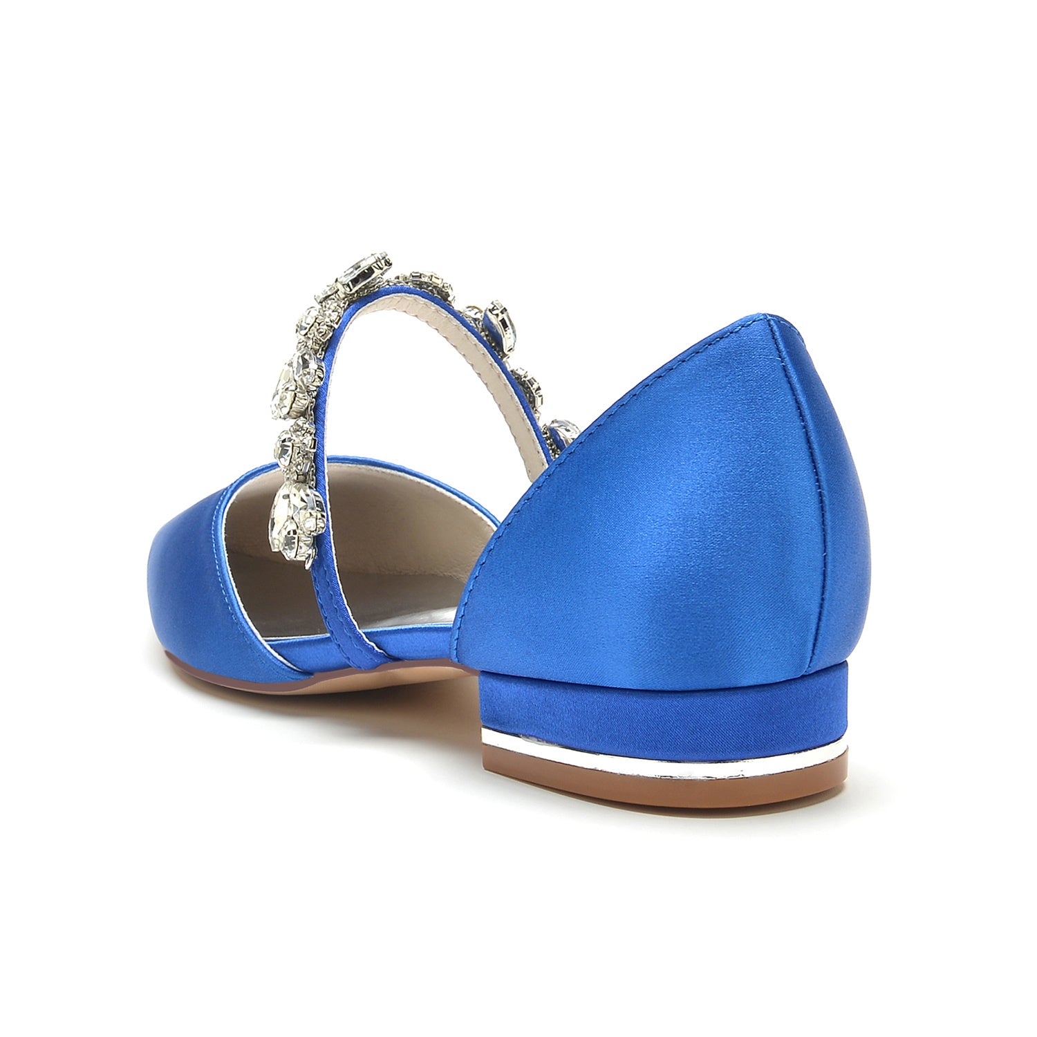 Bridal Shoes for Women with Rhinestone Straps and Pointed Toe in Low Heel