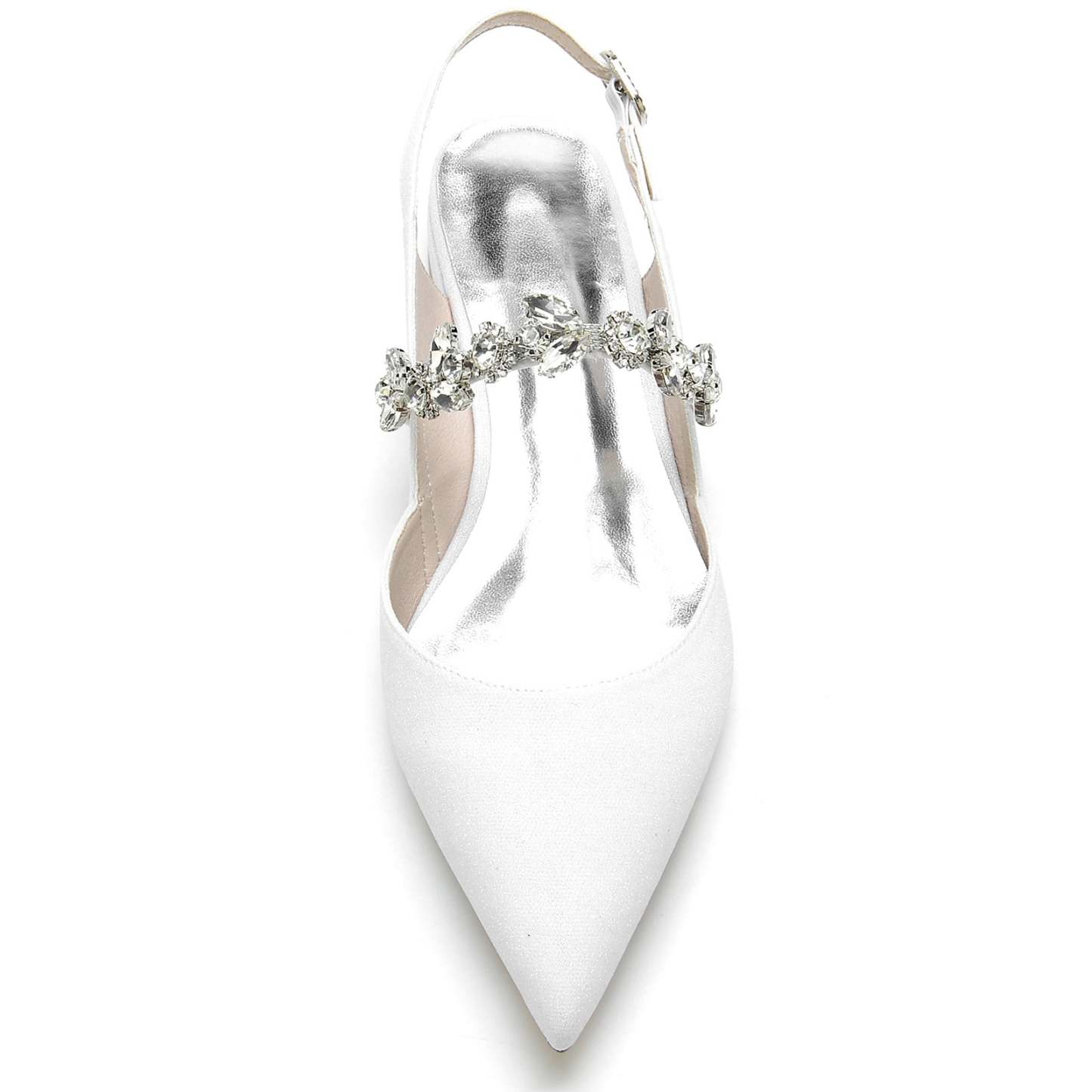 Bridal Shoes for Women with Rhinestone Glitter and Low Buckle
