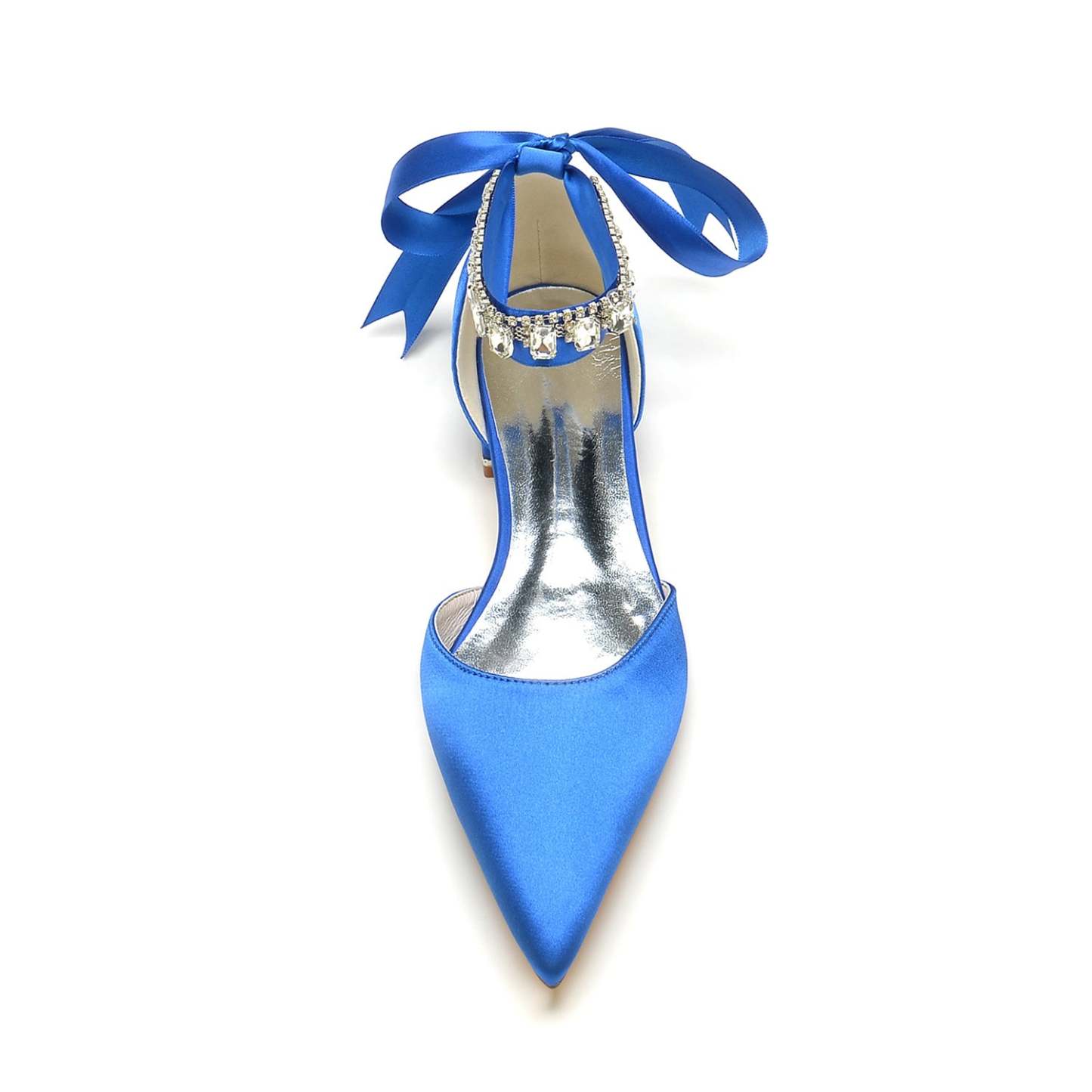 Bridal Shoes for Women with Rhinestone Buckle and Pointed Toe Low Heel