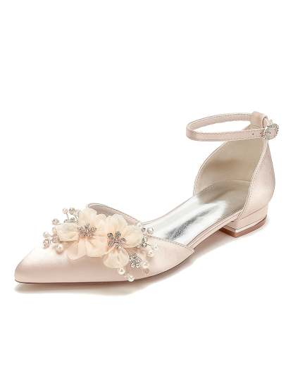 Bridesmaid Shoes for Women with Rhinestone Accents and Pointed Toe