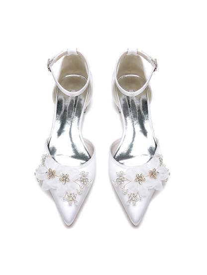Bridesmaid Shoes for Women with Rhinestone Accents and Pointed Toe