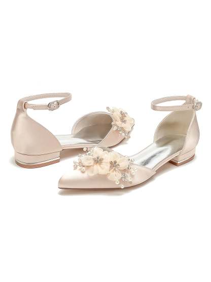 Bridesmaid Shoes for Women with Rhinestone Accents and Pointed Toe