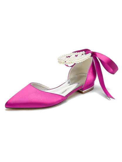 Beaded Low-Heel Bridesmaid Shoes with Pointed Toe for Women