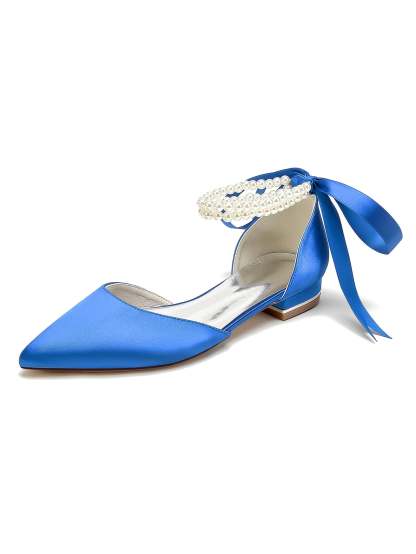 Beaded Low-Heel Bridesmaid Shoes with Pointed Toe for Women
