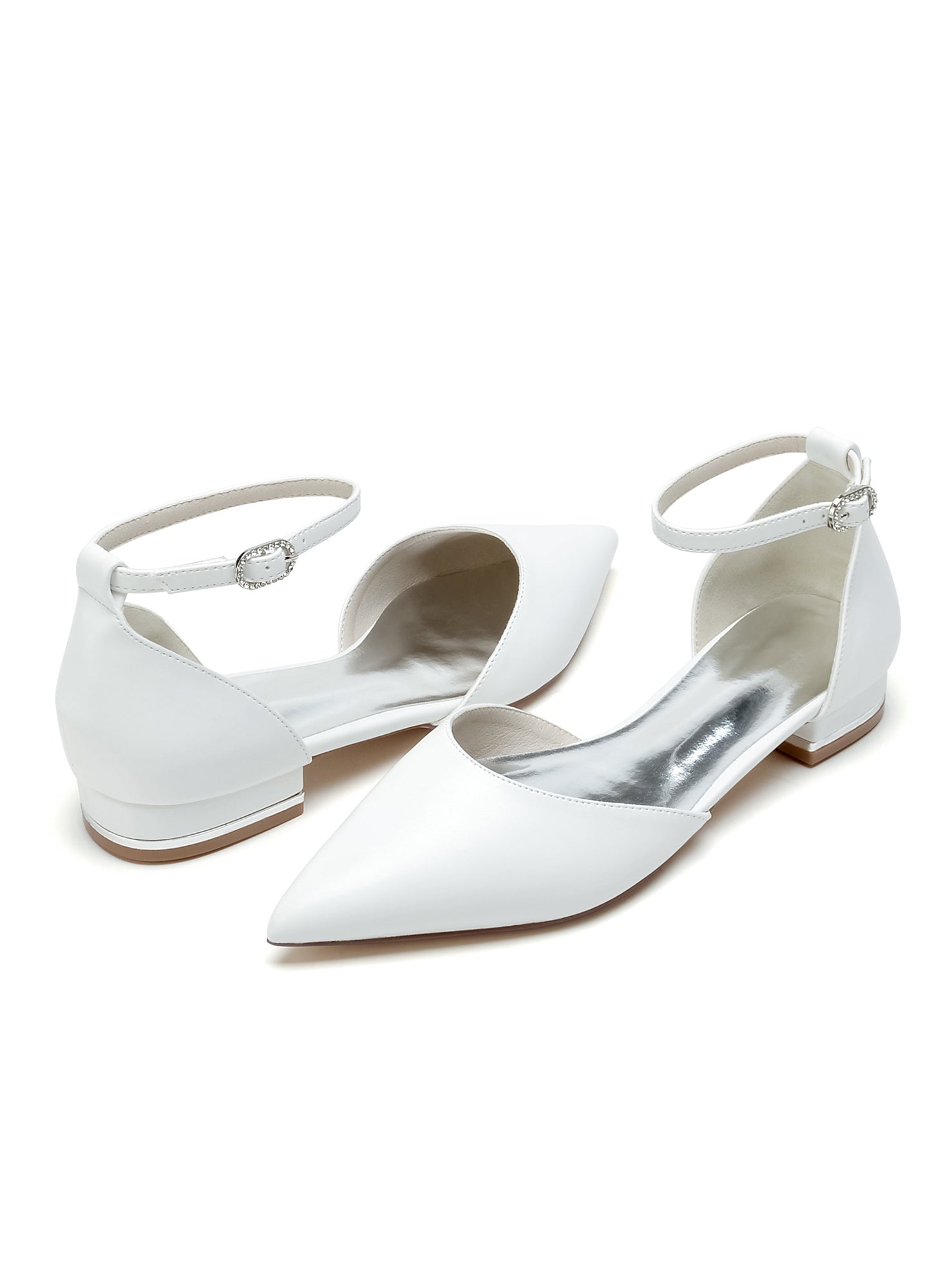 Low-Heel Pointed Toe Bridesmaid Shoes for Women's Weddings