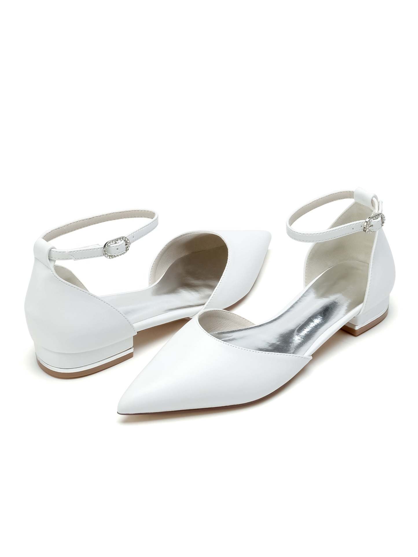 Low-Heel Pointed Toe Bridesmaid Shoes for Women's Weddings