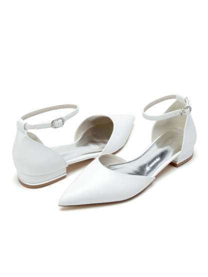Low-Heel Pointed Toe Bridesmaid Shoes for Women's Weddings