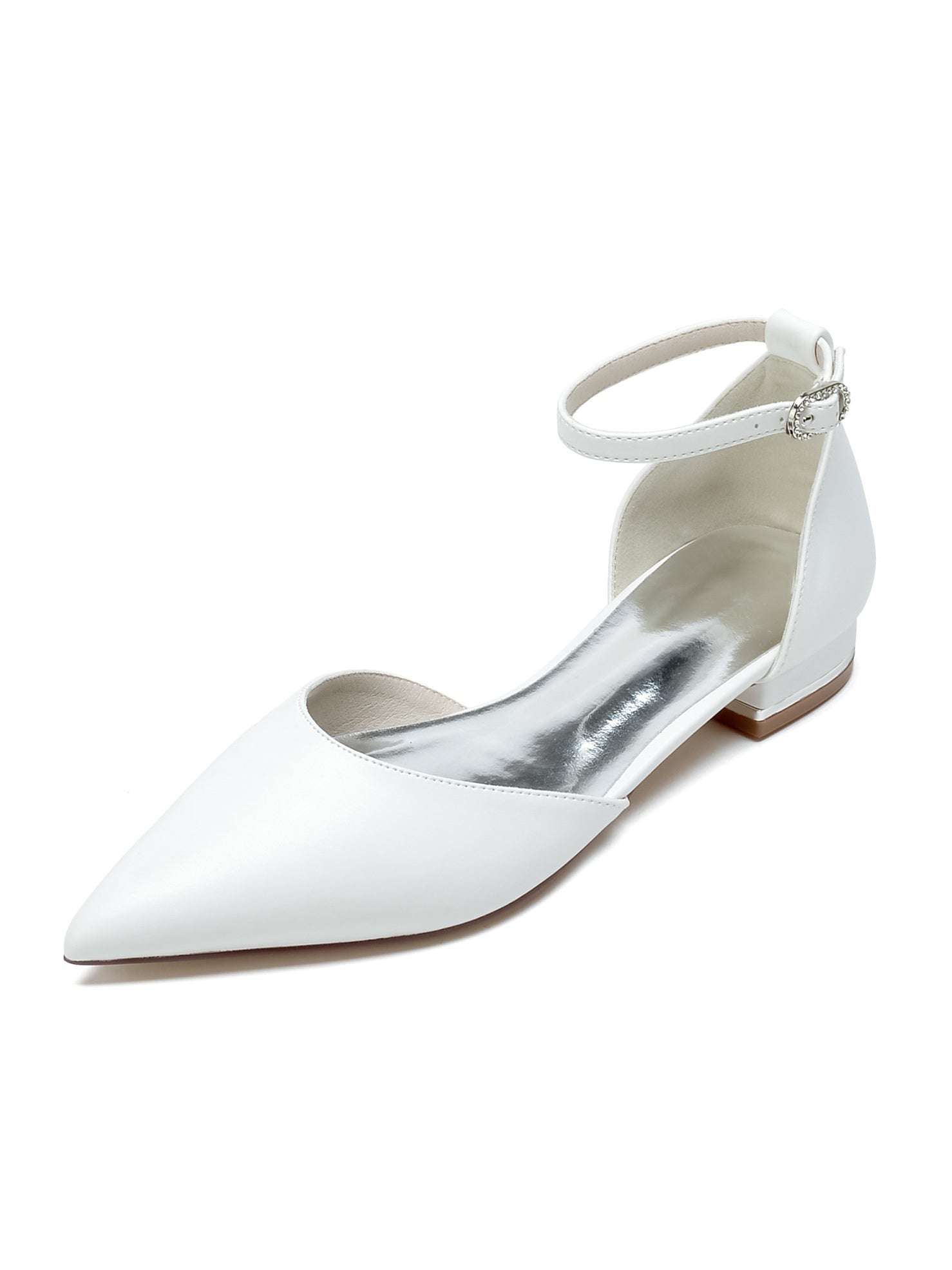 Low-Heel Pointed Toe Bridesmaid Shoes for Women's Weddings