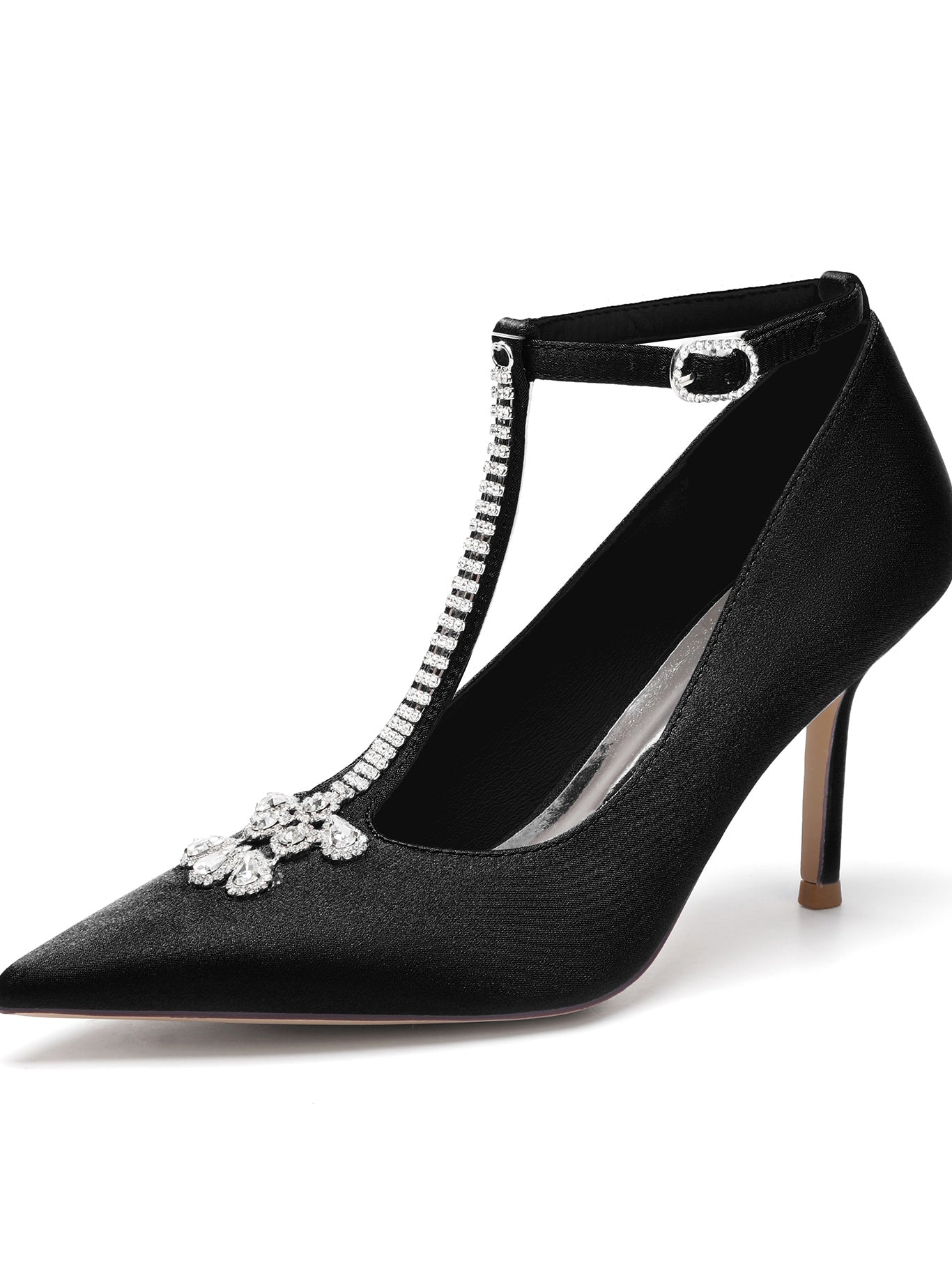 Bridesmaid Shoes for Women with Rhinestone Stiletto Heel and Pointed Toe