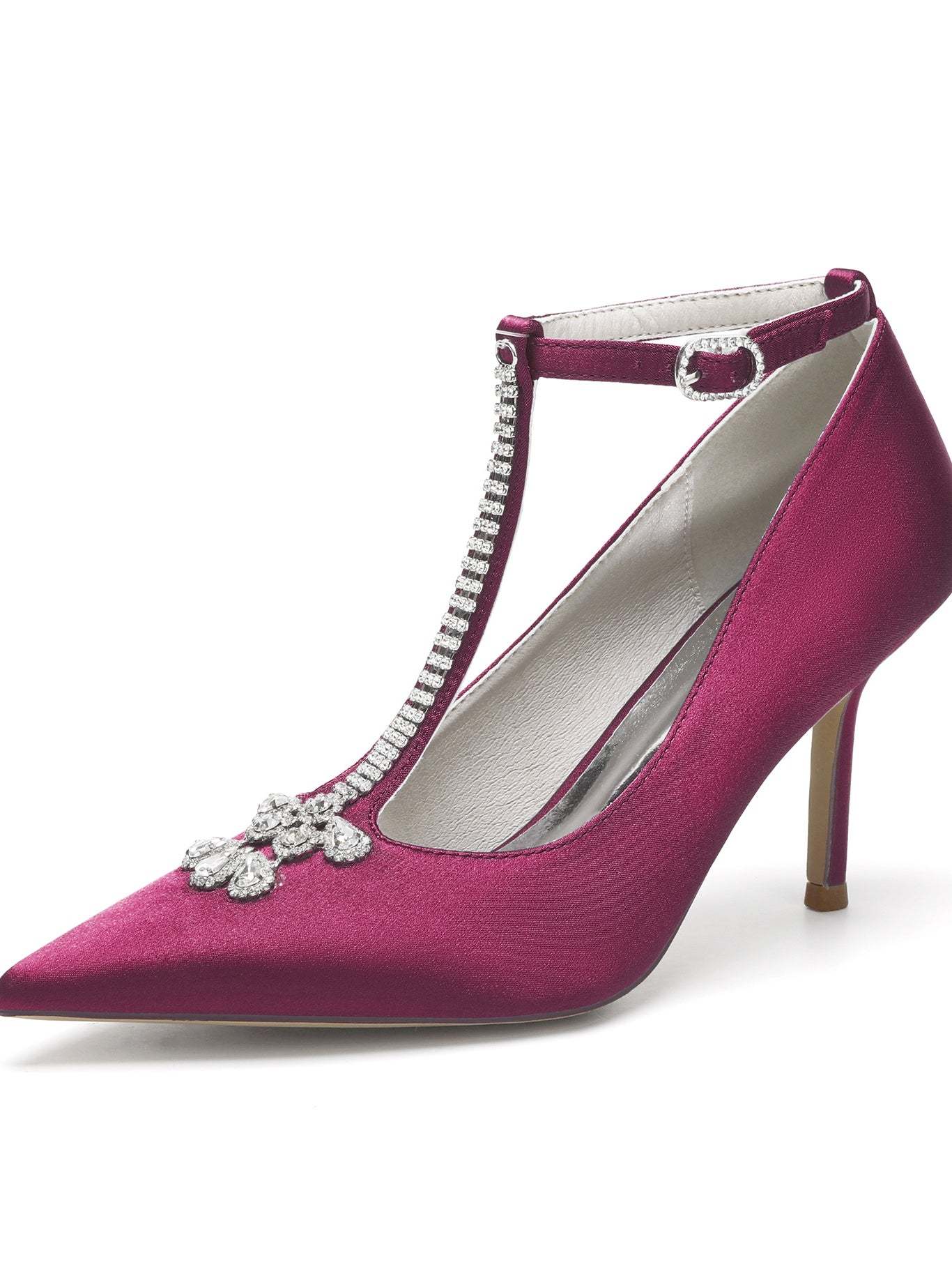 Bridesmaid Shoes for Women with Rhinestone Stiletto Heel and Pointed Toe