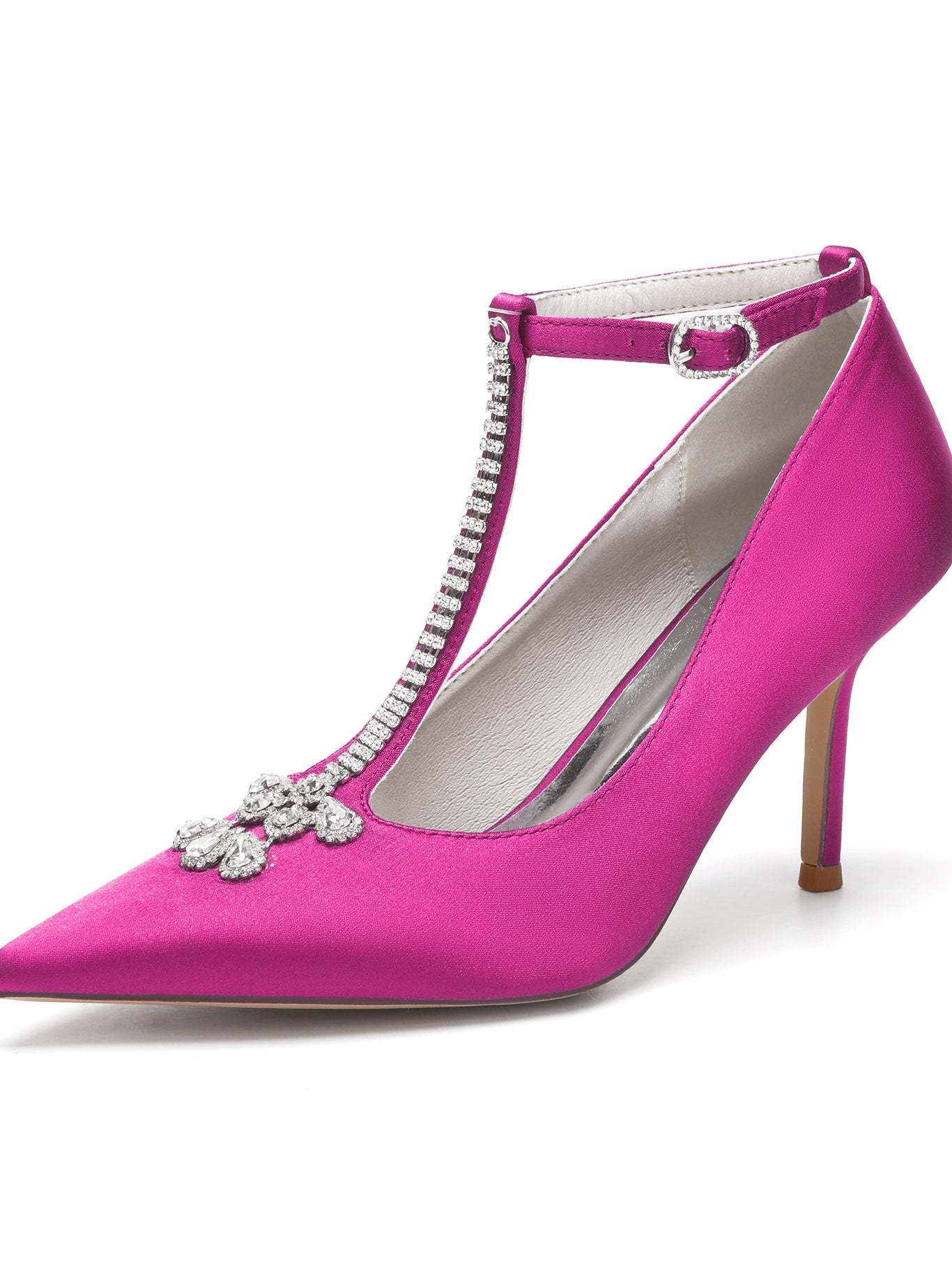 Bridesmaid Shoes for Women with Rhinestone Stiletto Heel and Pointed Toe