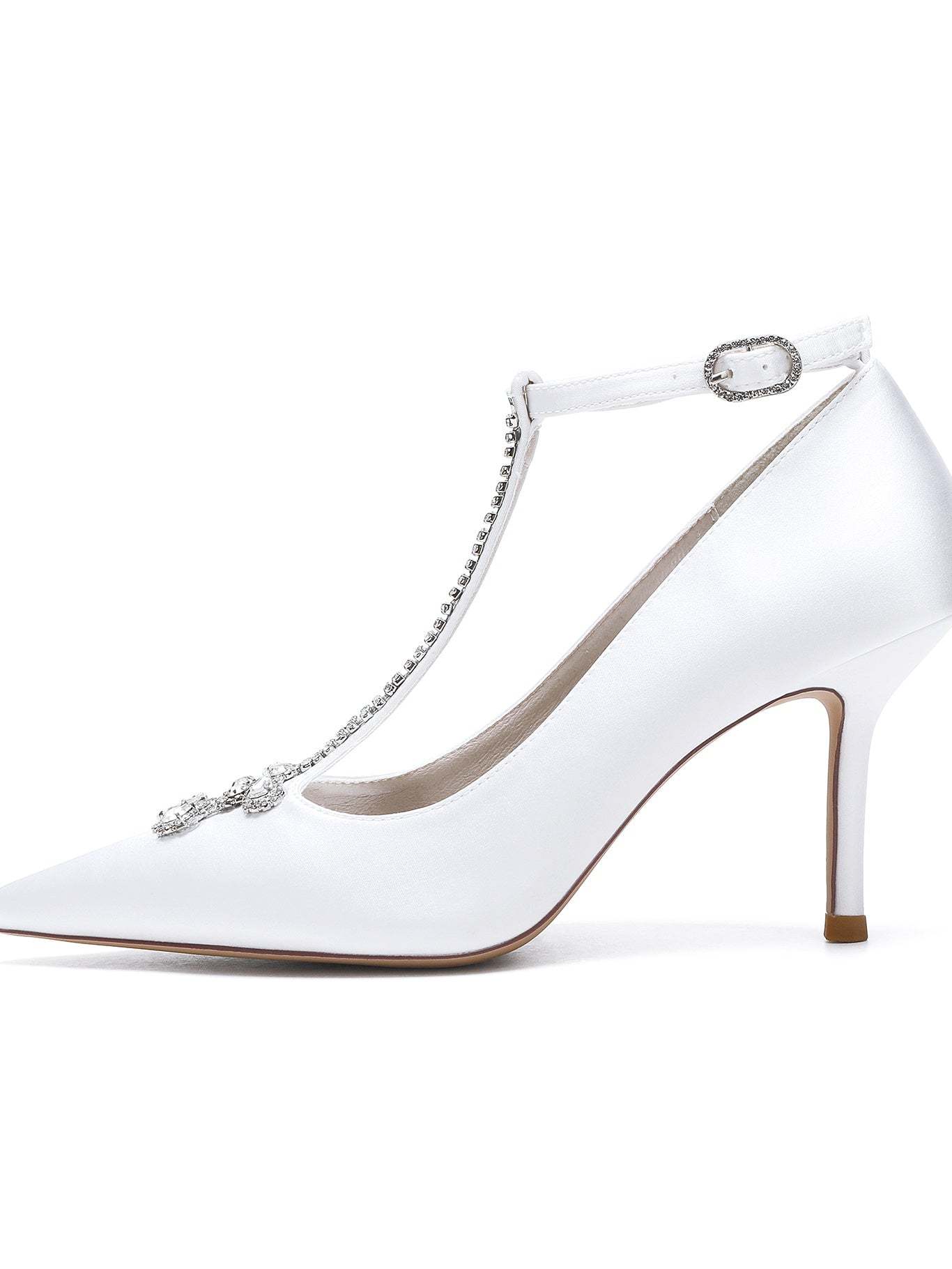 Bridesmaid Shoes for Women with Rhinestone Stiletto Heel and Pointed Toe