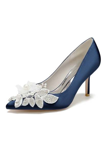 Bridal High Heel Lace Wedding Shoes for Women with Open Toe