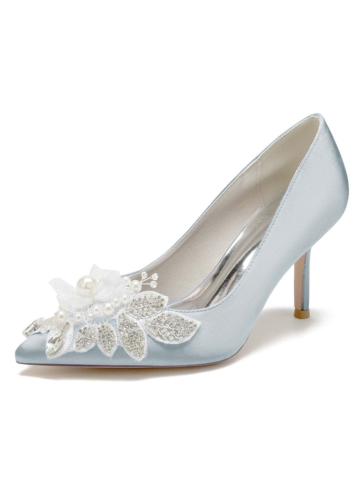 Bridal High Heel Lace Wedding Shoes for Women with Open Toe