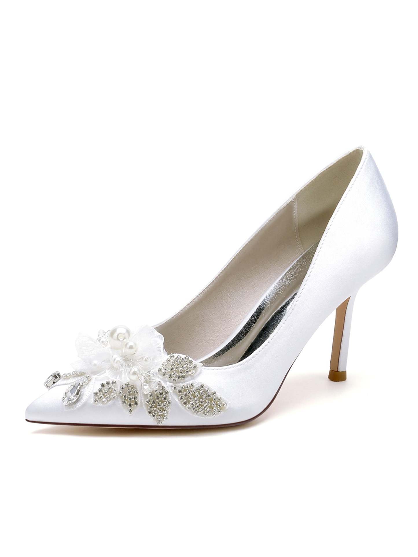 Bridal High Heel Lace Wedding Shoes for Women with Open Toe