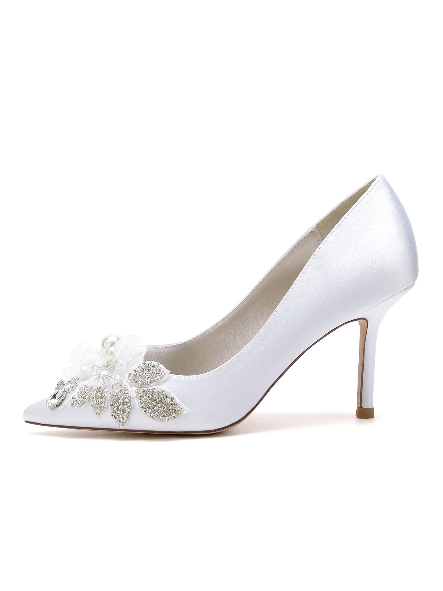 Bridal High Heel Lace Wedding Shoes for Women with Open Toe