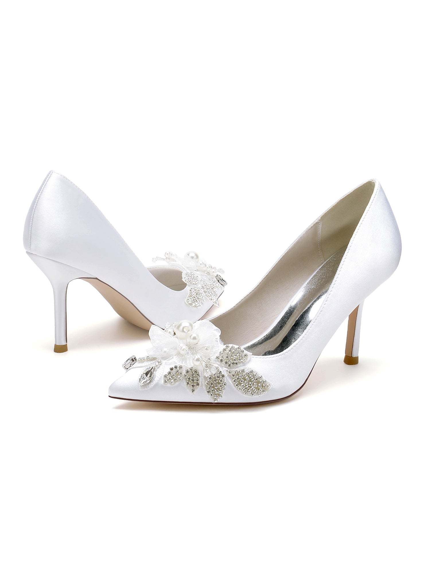 Bridal High Heel Lace Wedding Shoes for Women with Open Toe