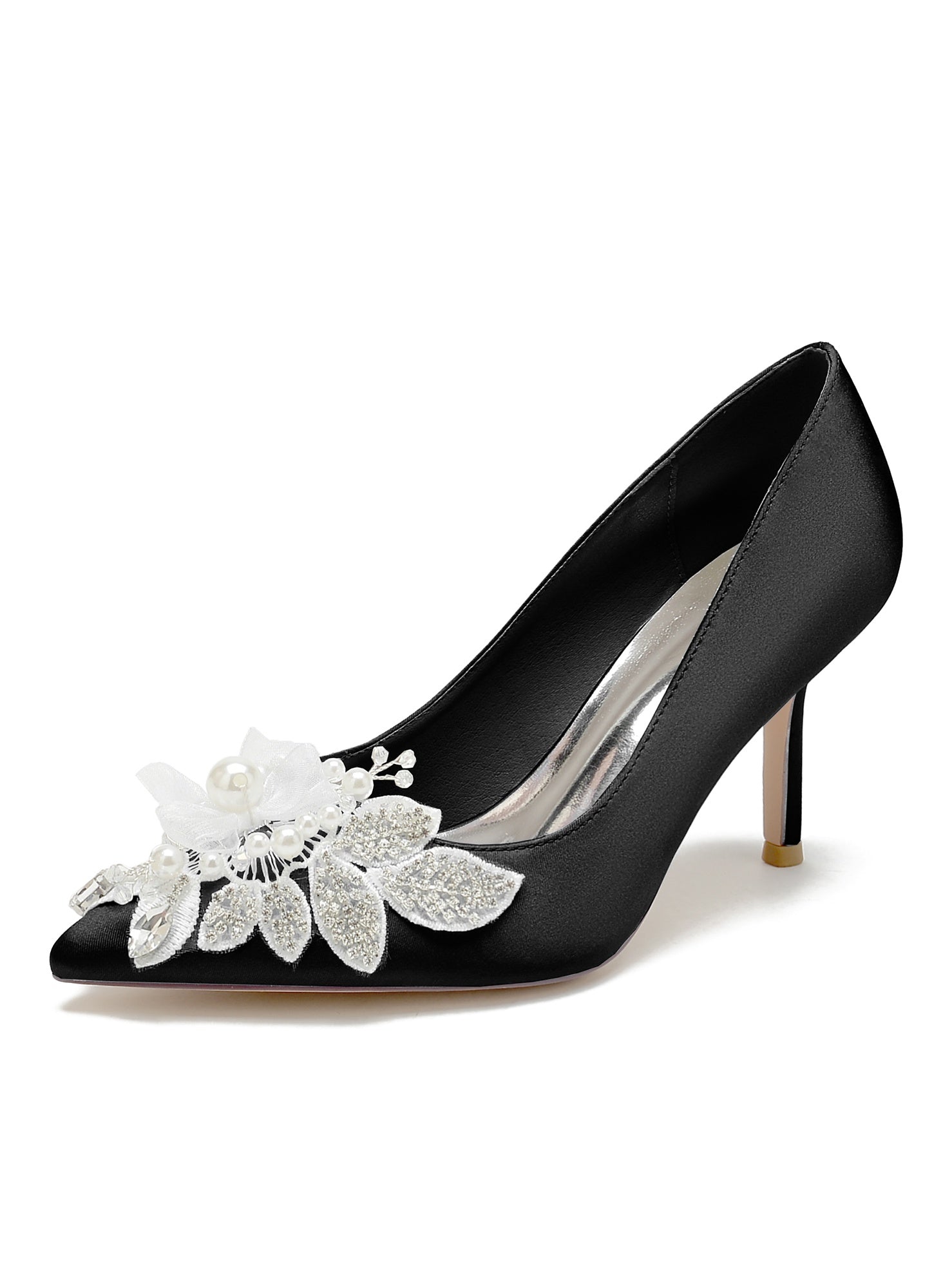 Bridal High Heel Lace Wedding Shoes for Women with Open Toe