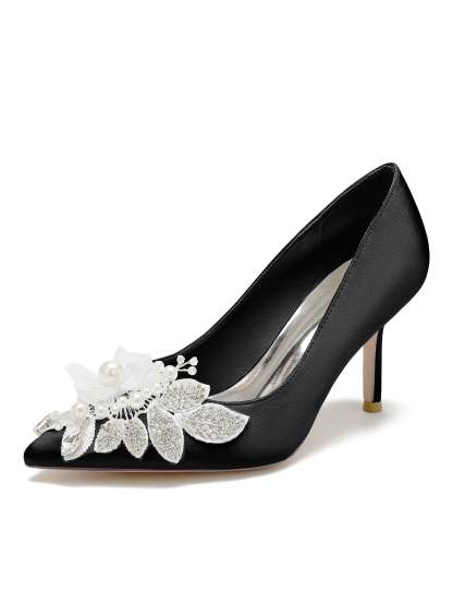 Bridal High Heel Lace Wedding Shoes for Women with Open Toe