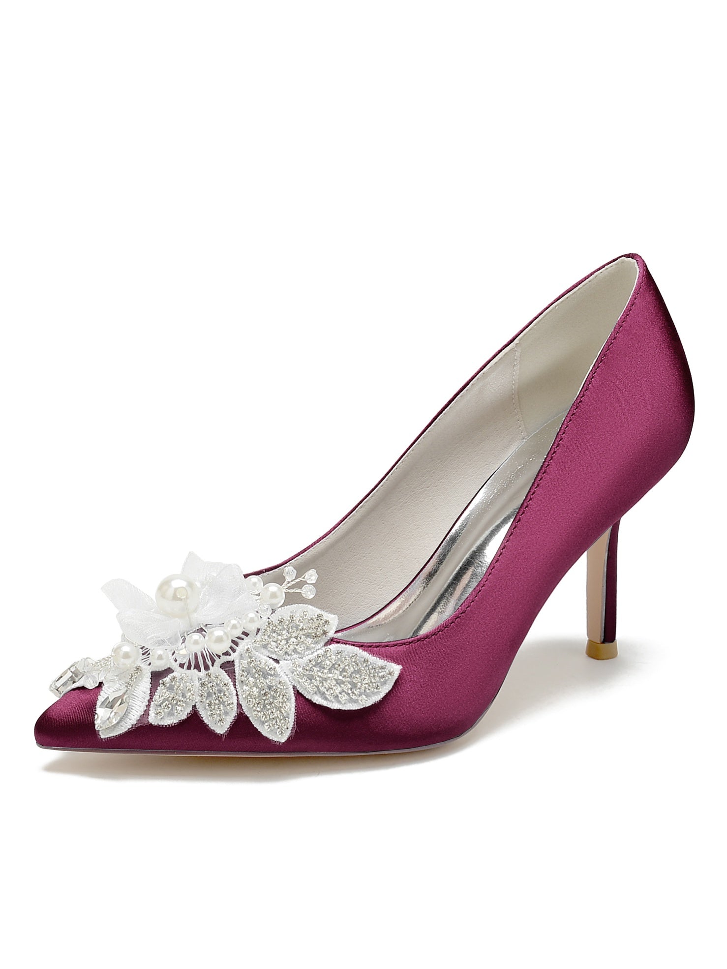 Bridal High Heel Lace Wedding Shoes for Women with Open Toe
