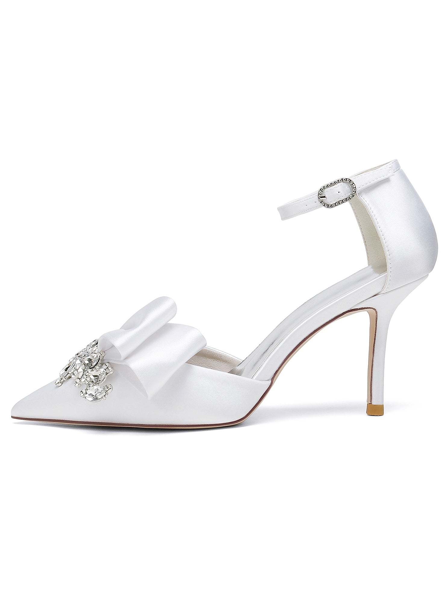 Bridesmaid's Rhinestone High Heel Pointed Toe Wedding Shoes for Women