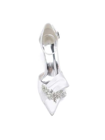 Bridesmaid's Rhinestone High Heel Pointed Toe Wedding Shoes for Women