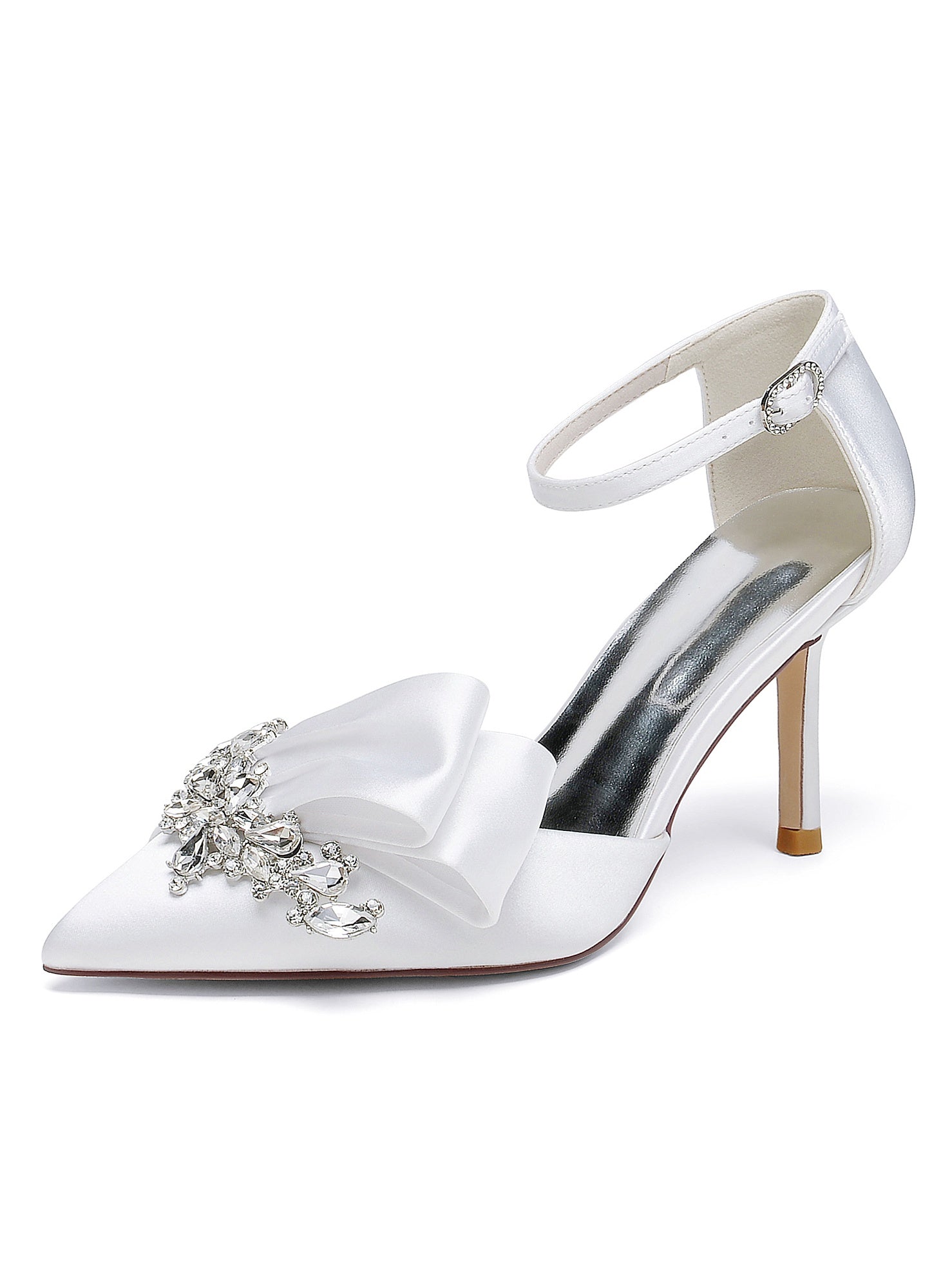 Bridesmaid's Rhinestone High Heel Pointed Toe Wedding Shoes for Women