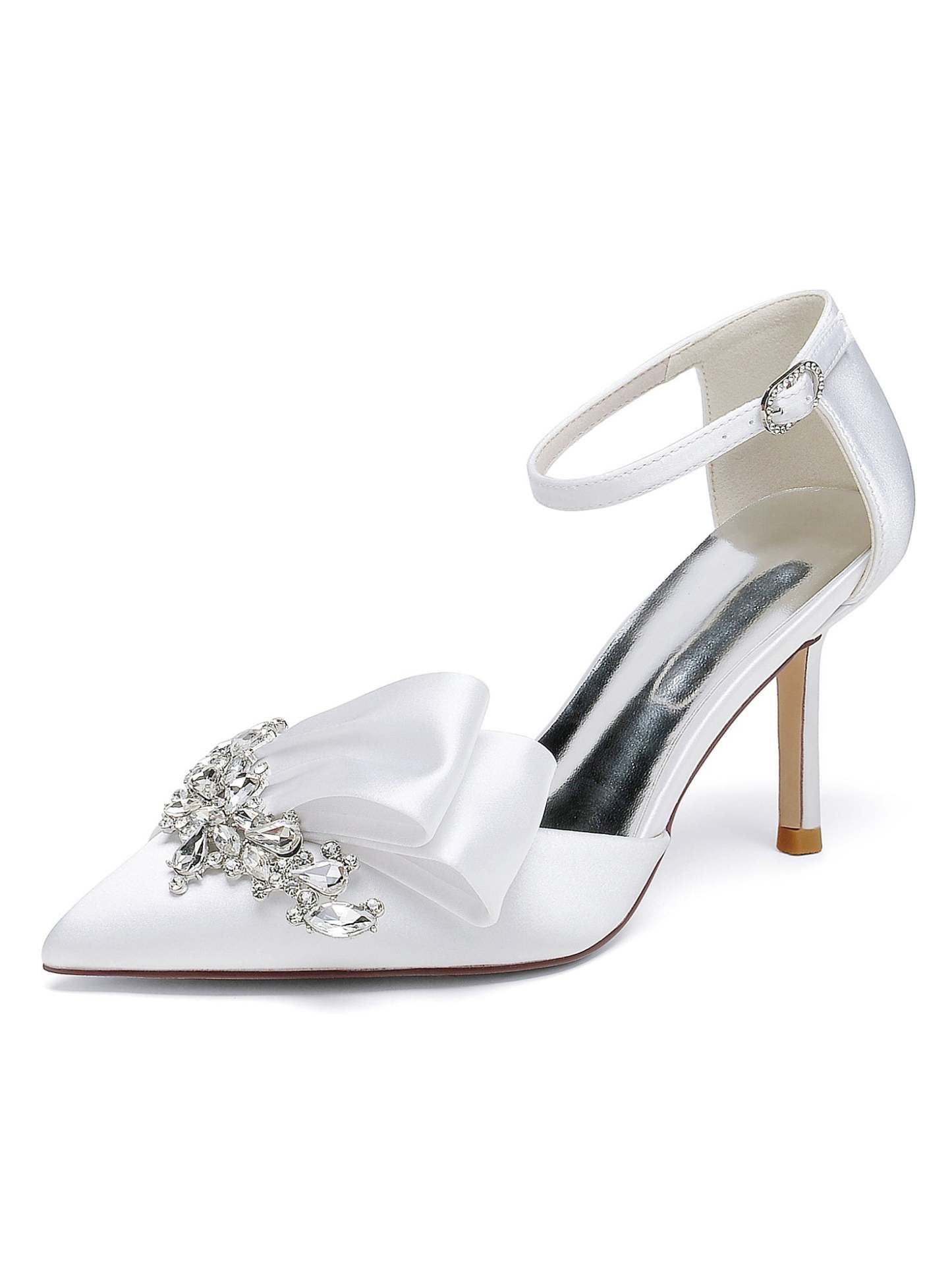 Bridesmaid's Rhinestone High Heel Pointed Toe Wedding Shoes for Women