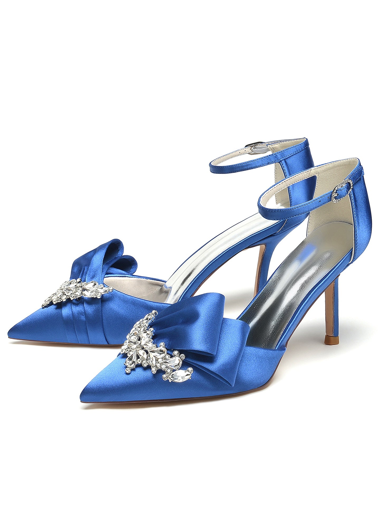 Bridesmaid's Rhinestone High Heel Pointed Toe Wedding Shoes for Women