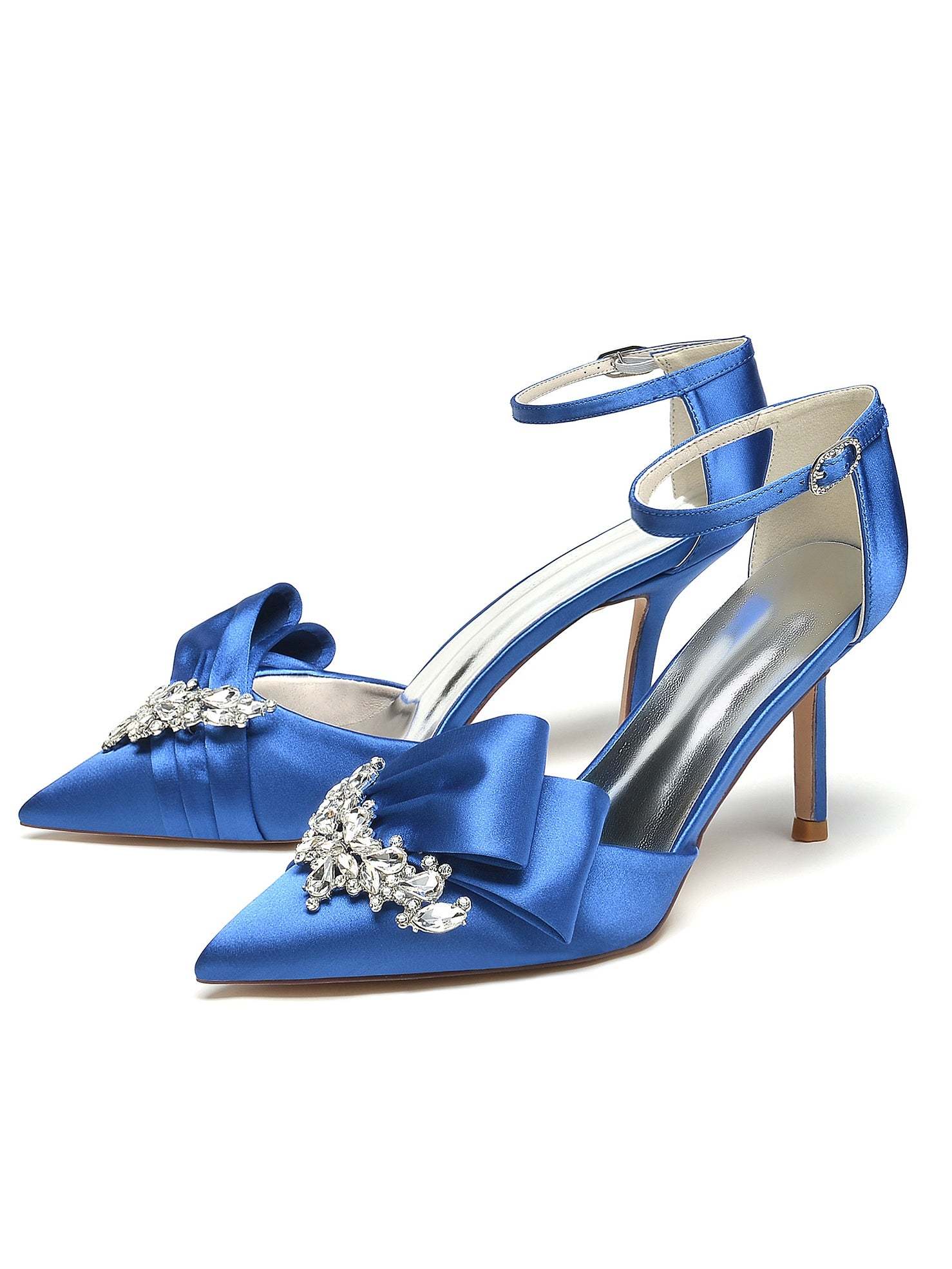 Bridesmaid's Rhinestone High Heel Pointed Toe Wedding Shoes for Women