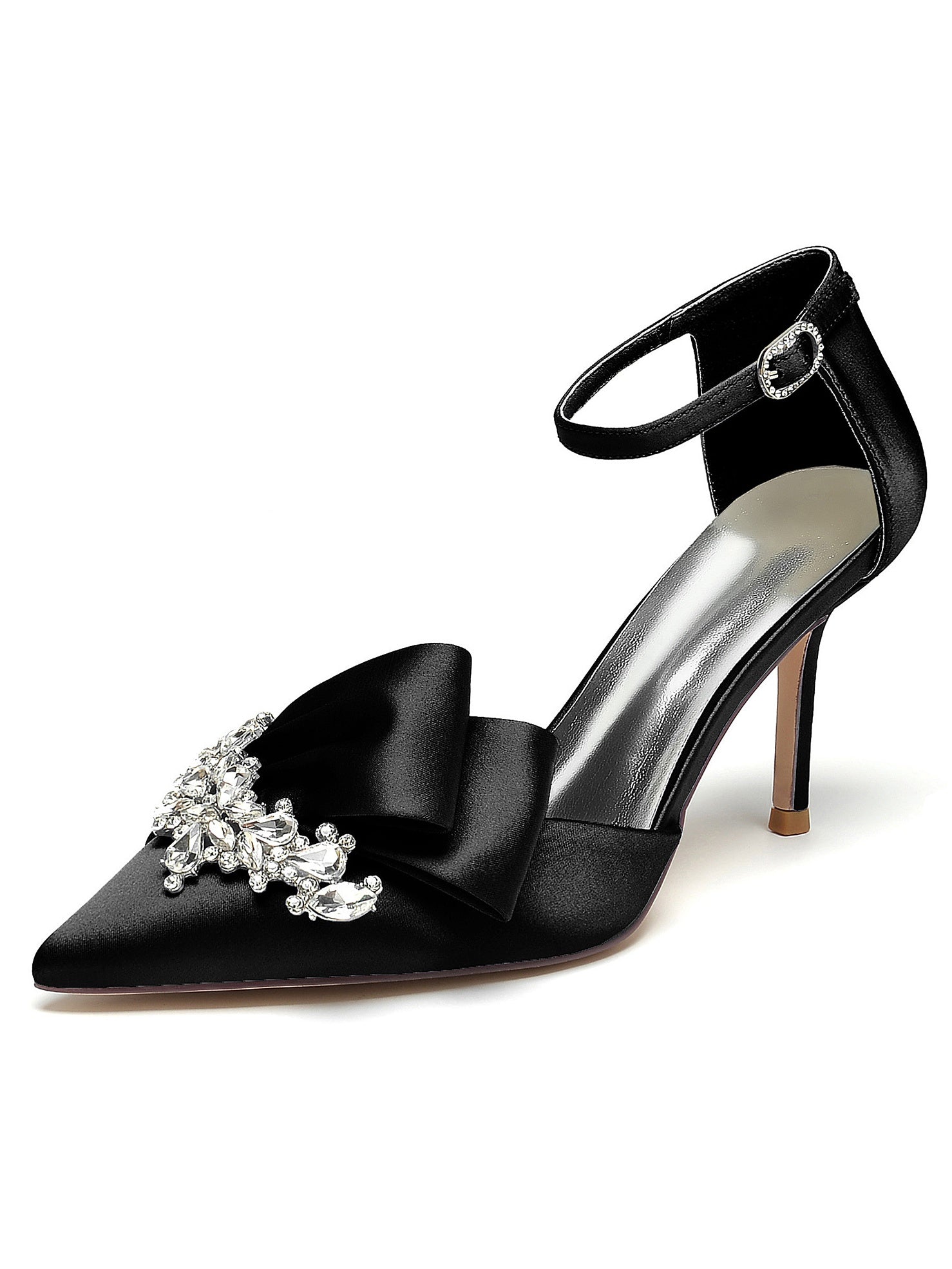 Bridesmaid's Rhinestone High Heel Pointed Toe Wedding Shoes for Women