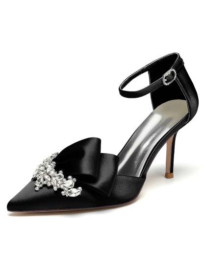 Bridesmaid's Rhinestone High Heel Pointed Toe Wedding Shoes for Women