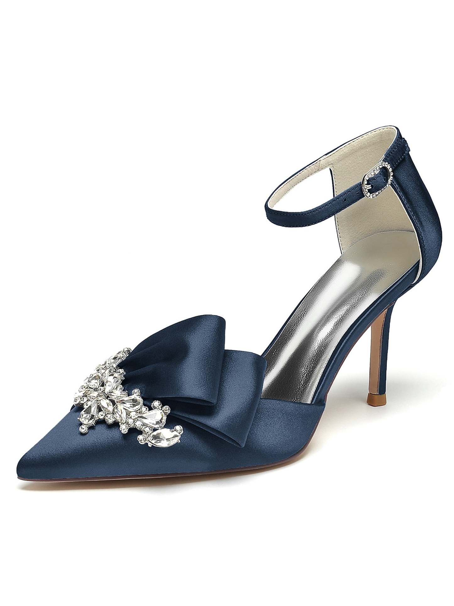 Bridesmaid's Rhinestone High Heel Pointed Toe Wedding Shoes for Women