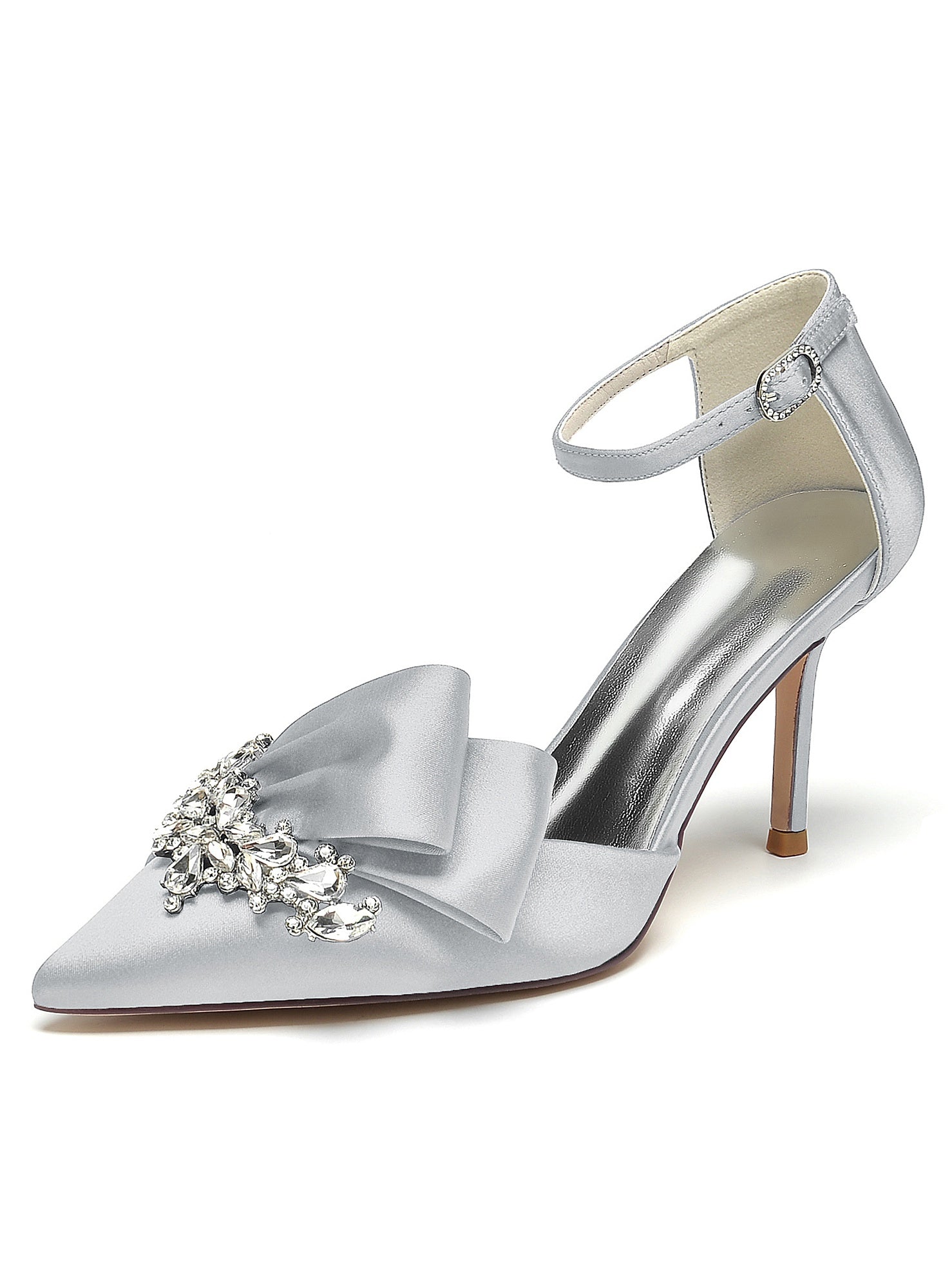 Bridesmaid's Rhinestone High Heel Pointed Toe Wedding Shoes for Women