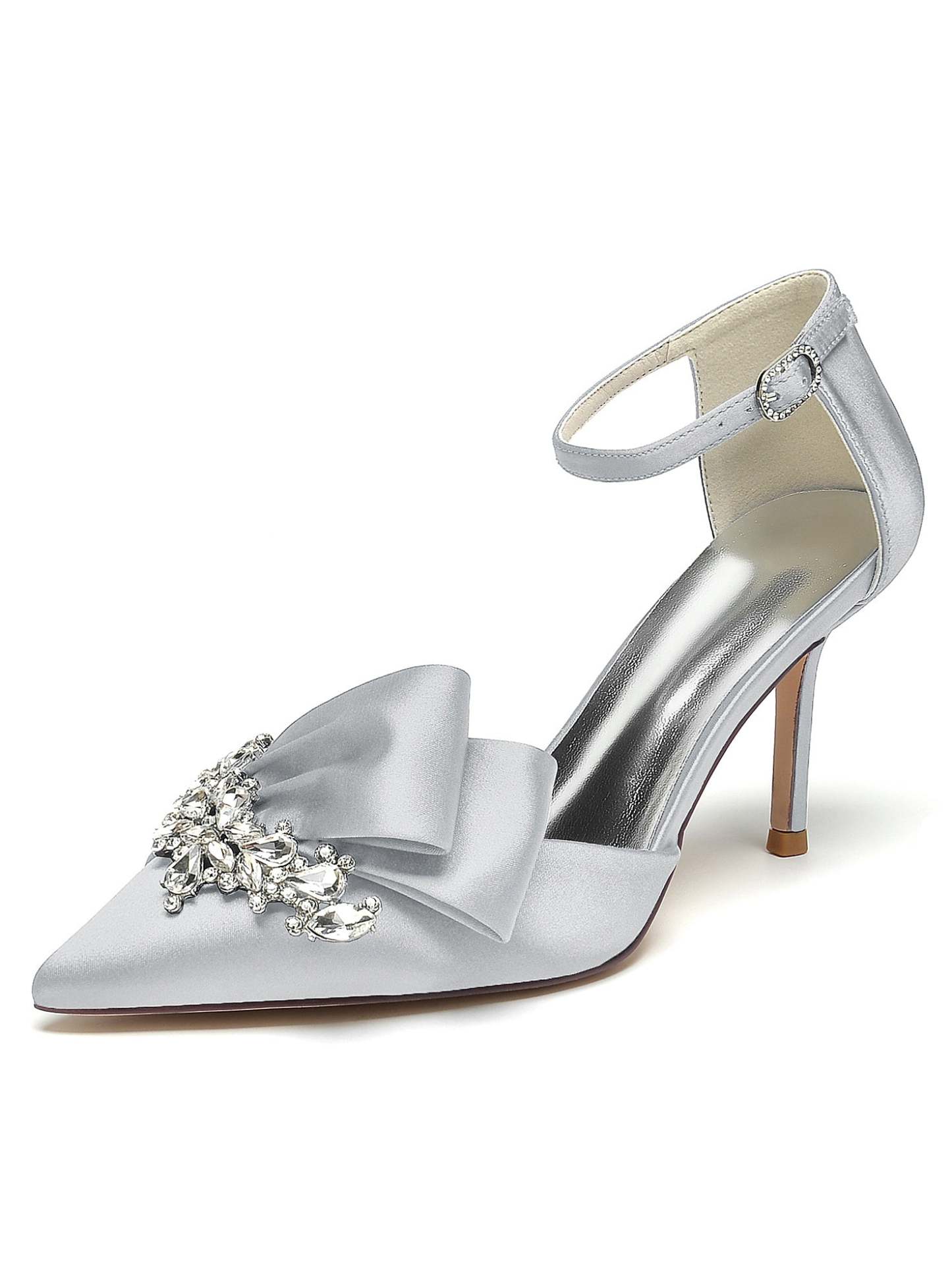 Bridesmaid's Rhinestone High Heel Pointed Toe Wedding Shoes for Women